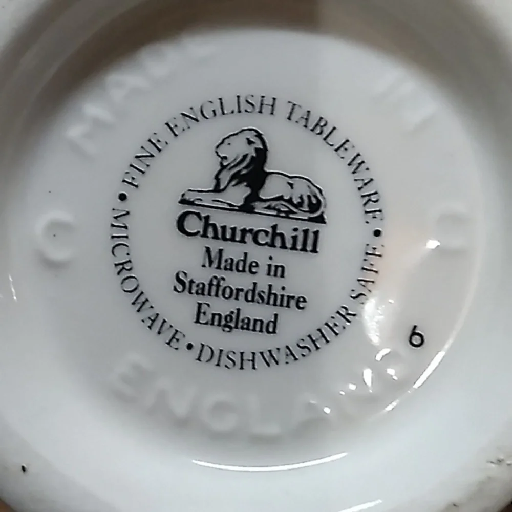 Churchill England Briar Rose creamer sugar salt pepper gravy boat cups